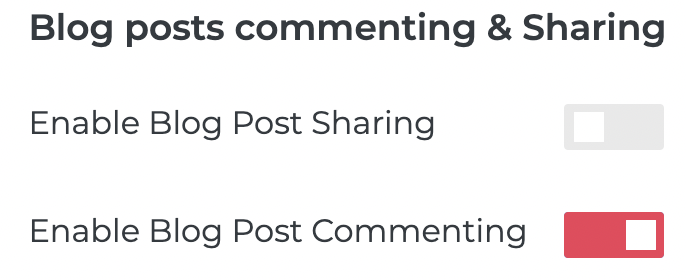 Enable/Disable Comments